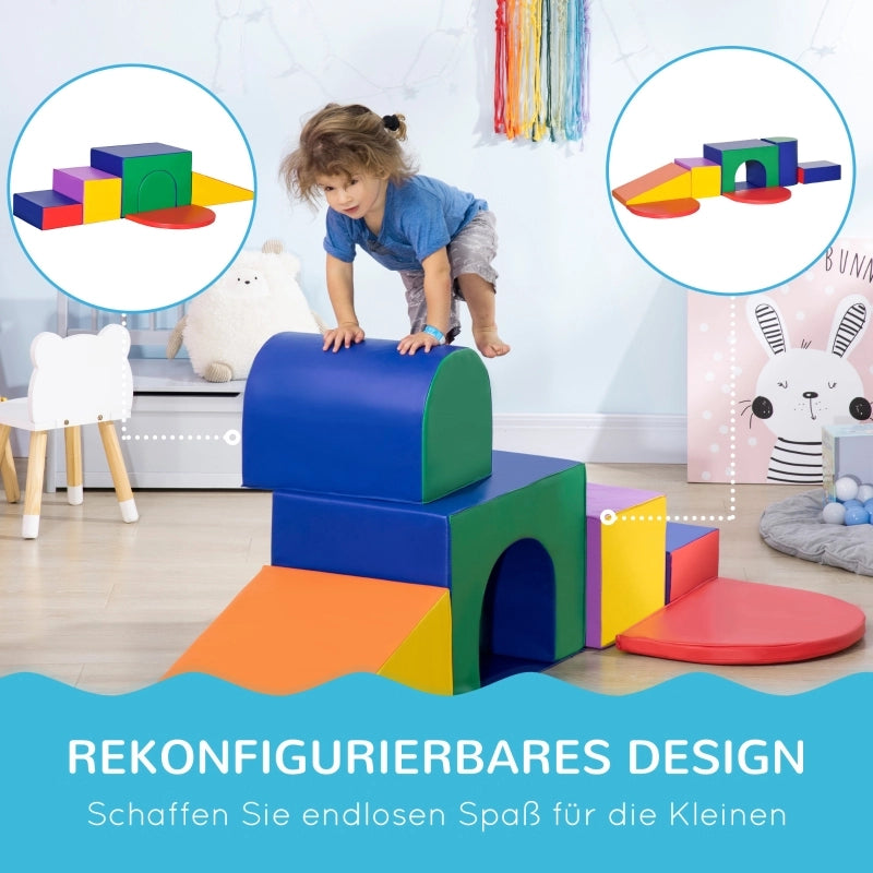 Set di blocchi di succo per bambini, blocchi di schiuma, quadrati, scale, rampa, similpelle, multicolore