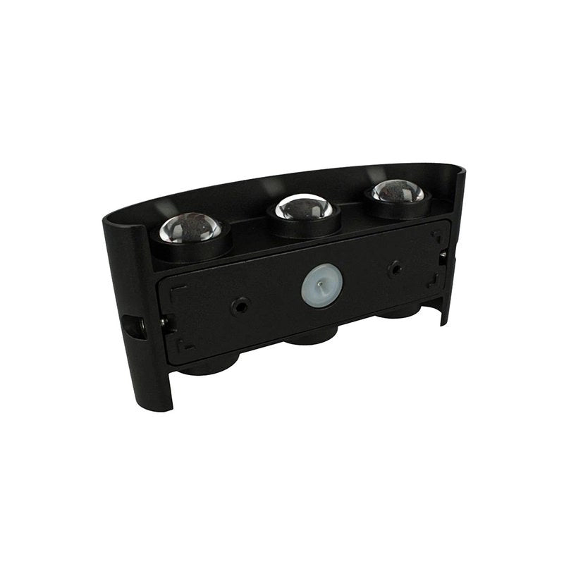 Applique Led Da Parete 6W Caldo 3000K Carcassa Nera Doppio Illuminazione Up-Down IP54 SKU-218615