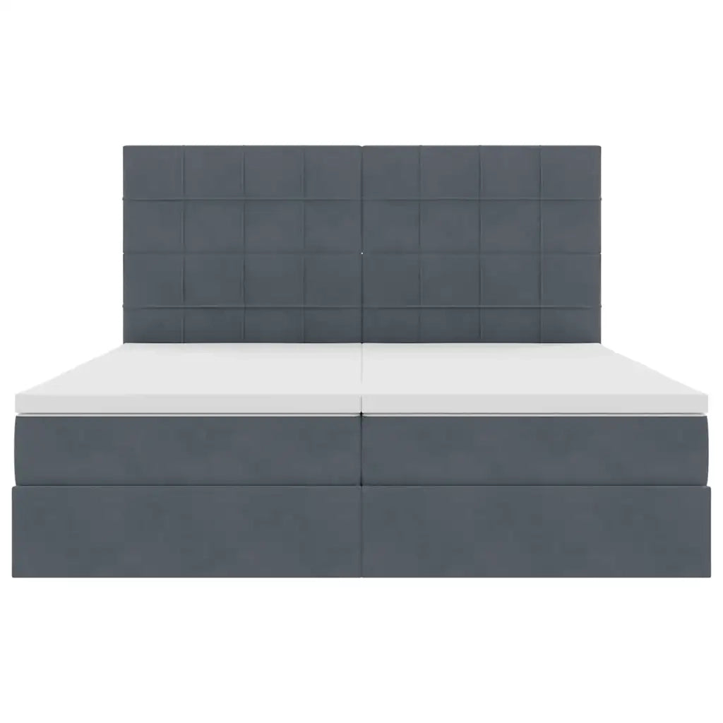 Letto con Contenitore Grigio scuro 200 x 200 cm Velluto