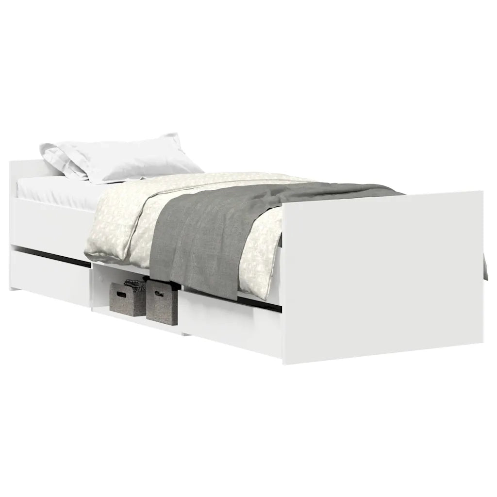 Giroletto con Testiera e Pediera Bianco 100x200 cm 3203796