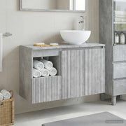 Set di mobili per il bagno 2 pz Grigio Cemento 3404037