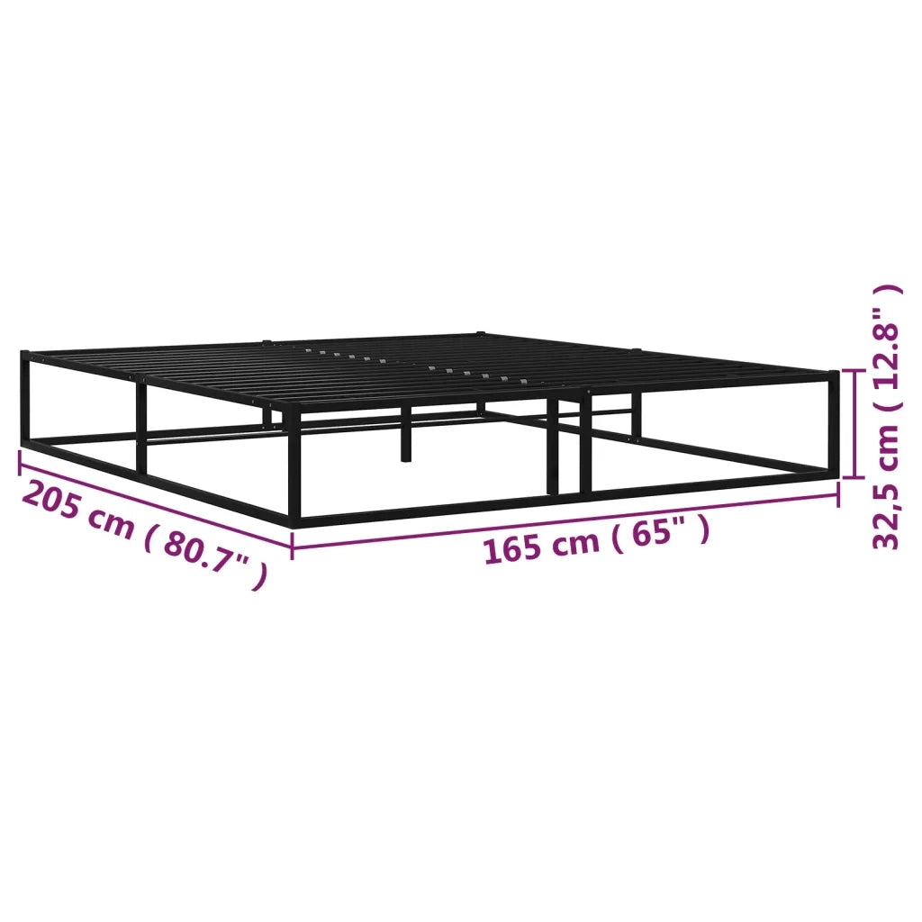Letto matrimoniale | Letto per adulti | Giroletto Nero in Metallo 160x200 cm