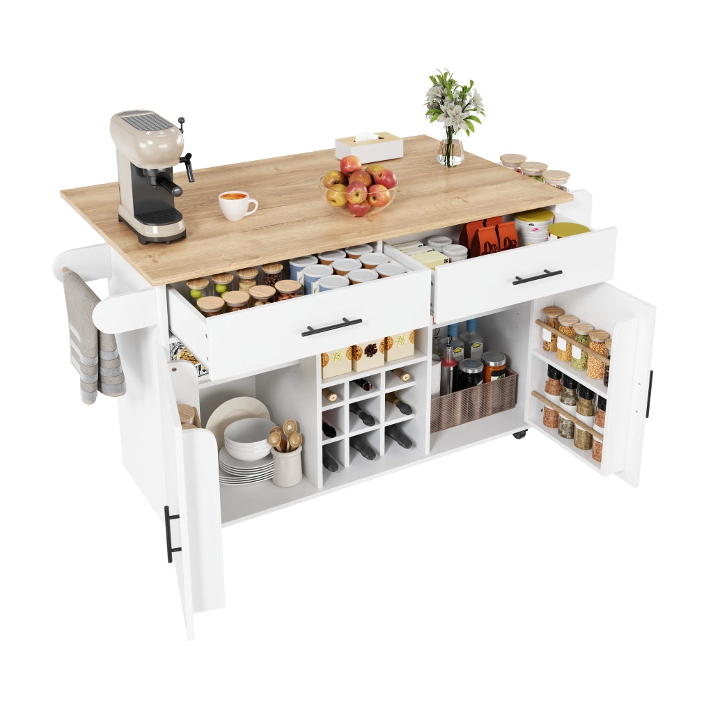 Tavolo da cucina con cassetti ¨C Minimal ¨C Effetto legno marrone, 90x60x85 cm