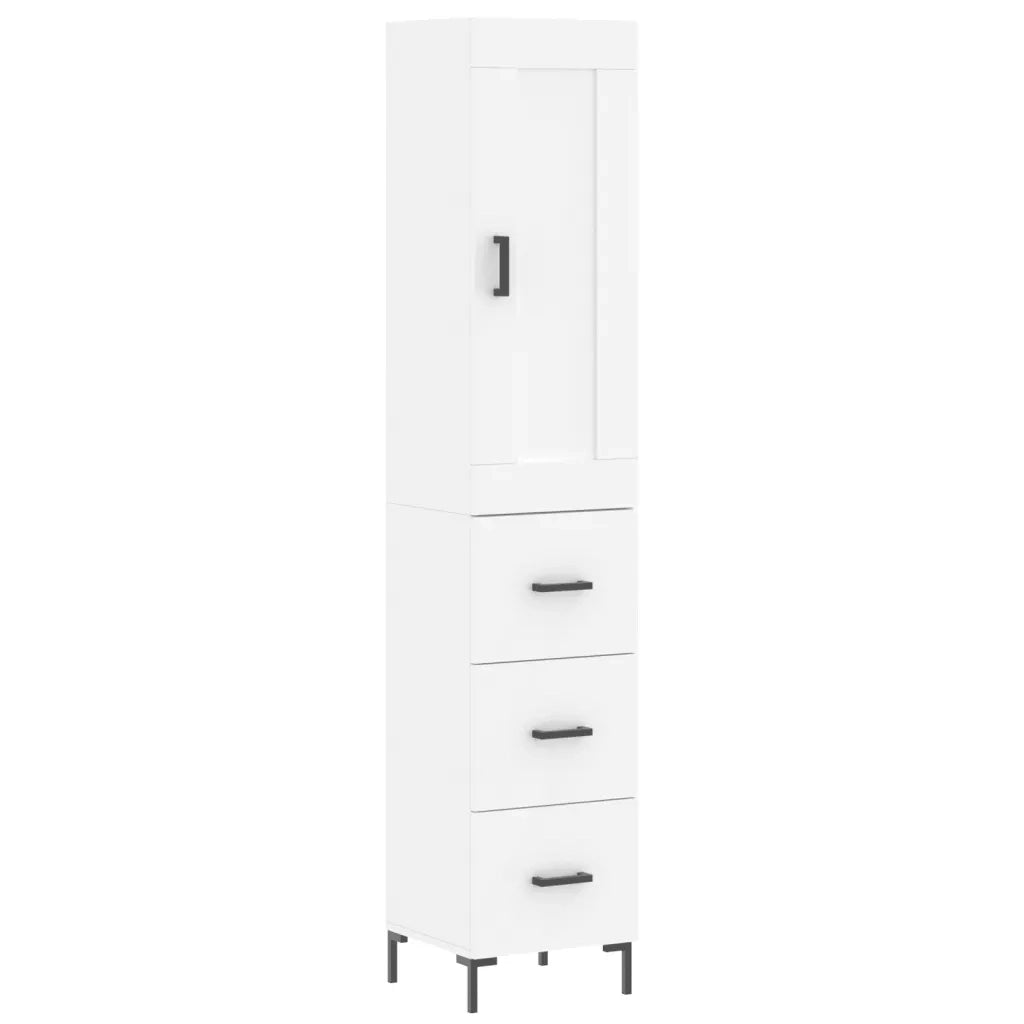 Credenza | Madia | Buffet da pranzo | Armadio da pranzo Bianca 34,5x34x180 cm in Legno Multistrato