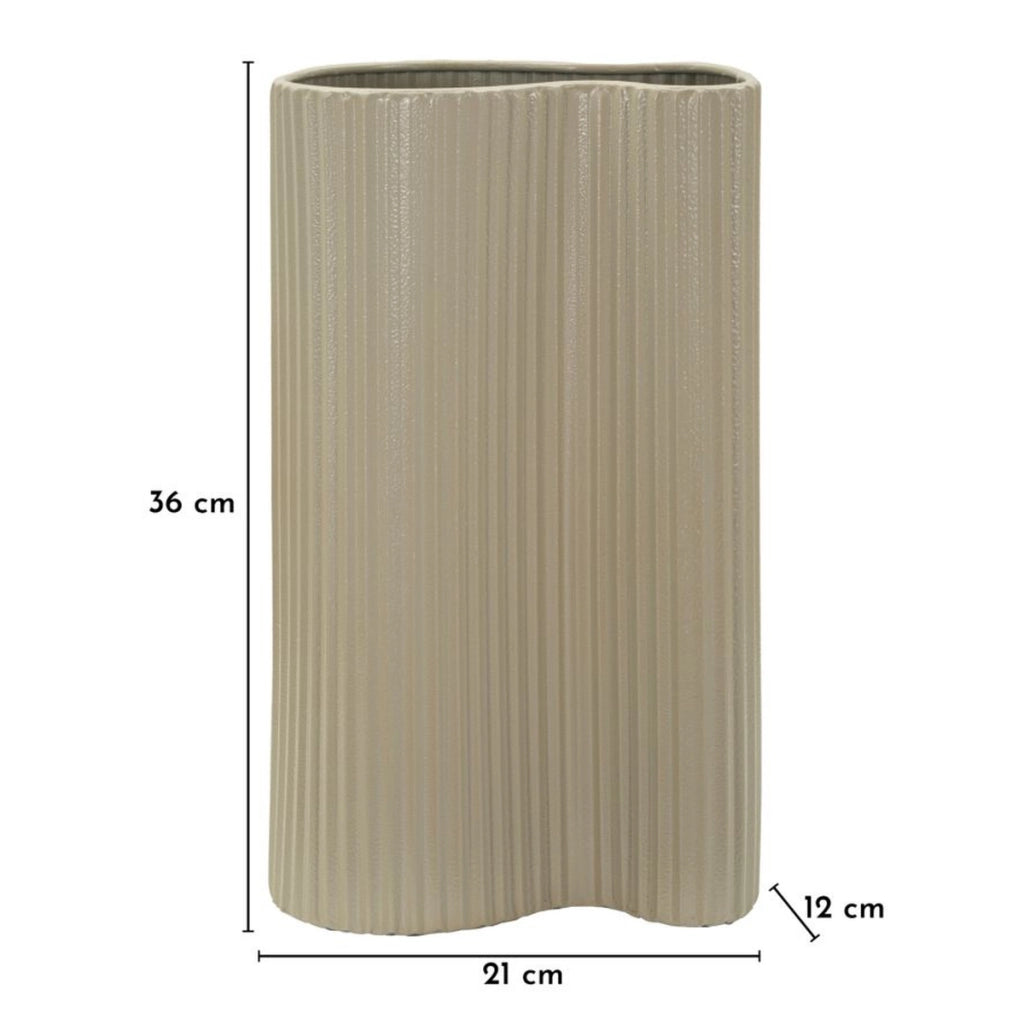 Vaso Decorativo VKH1017, Bianco, Metallo, 21x12x36 cm