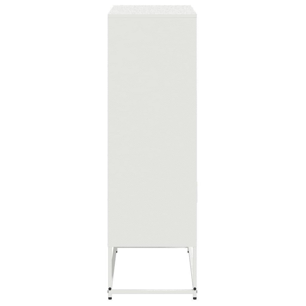 Credenza-Buffet-Armadio da cucina Bianca 68,5x38,5x123,5 cm in Acciaio