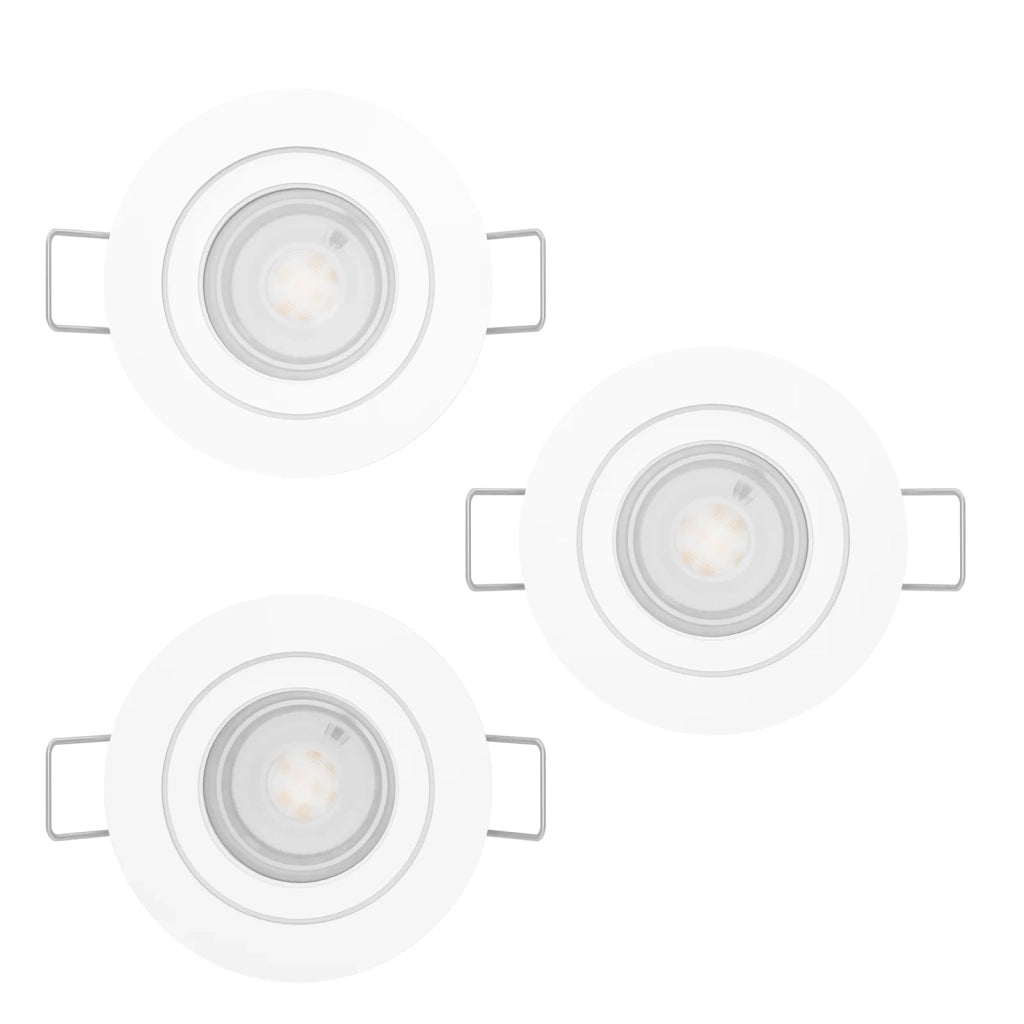 Faretto Incasso Moderno Barranco Plastiche Bianche 3 Luci Led 4,5W 3X450Lm Ip20