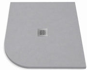 Piatto doccia semicircolare ROUND 90x90 cm Cemento griglia in acciaio