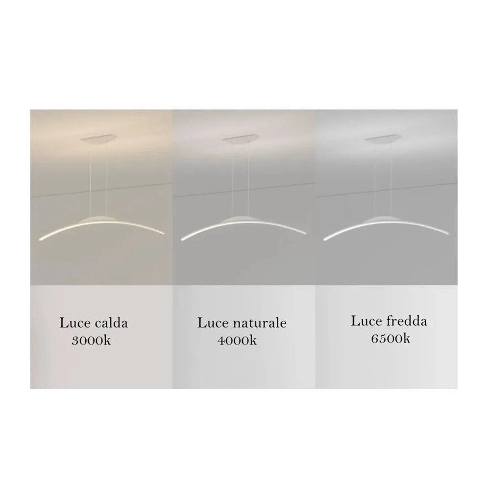 Trade Shop - Lampadario Da Soffitto A Sospensione Led 16w Curvato Luce 3000k 6500k 4000k B68-b -