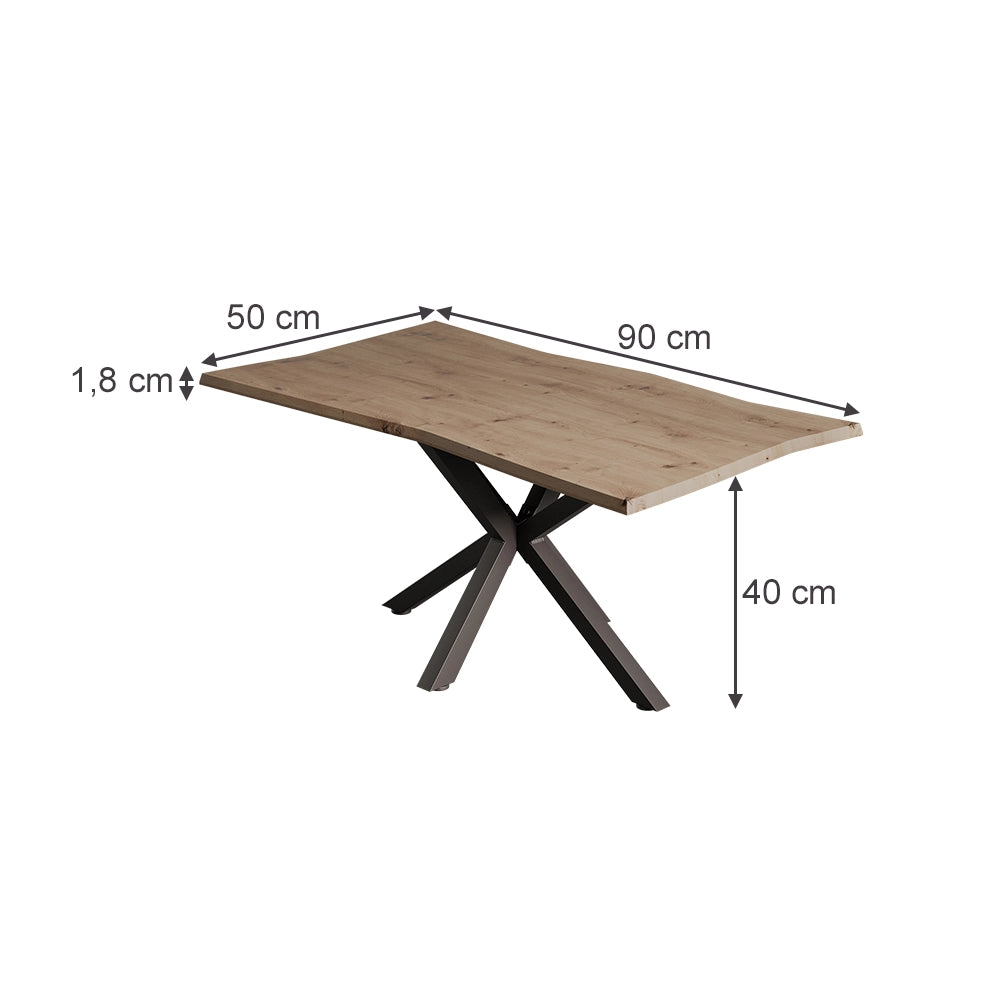 Vicco Tavolino da caffè Artigiano 90 x 50 cm