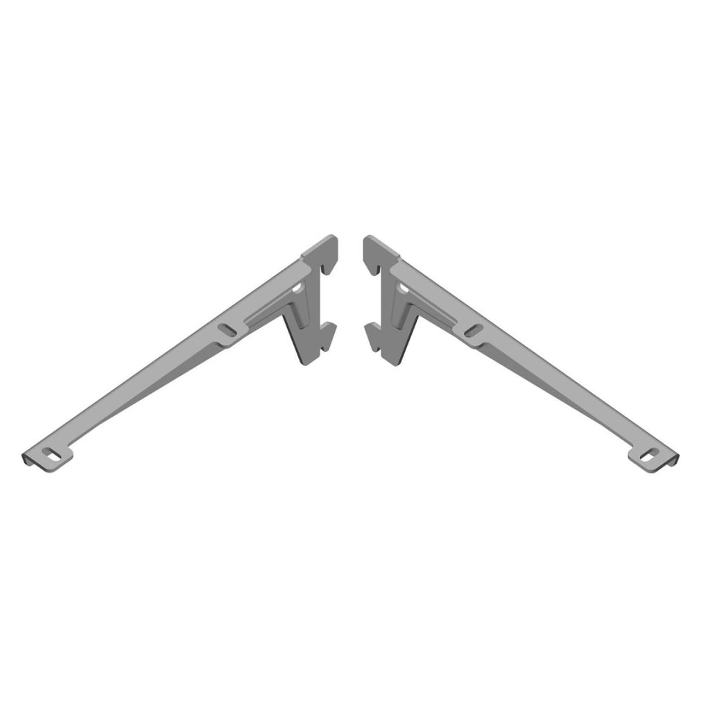 SET 2 MENSOLE ANGOLARI 18CM ALLUMINIO OPACO A 2 GA