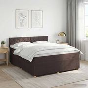 Letto box spring con materasso Marrone Scuro 140 x 190 cm 3451471
