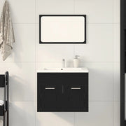 Set Mobili da Bagno 2 pz Rovere Nero in Legno Multistrato 862041