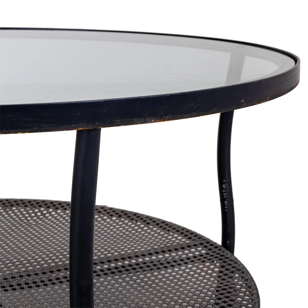 Tavolino in metallo nero 85x85x45h