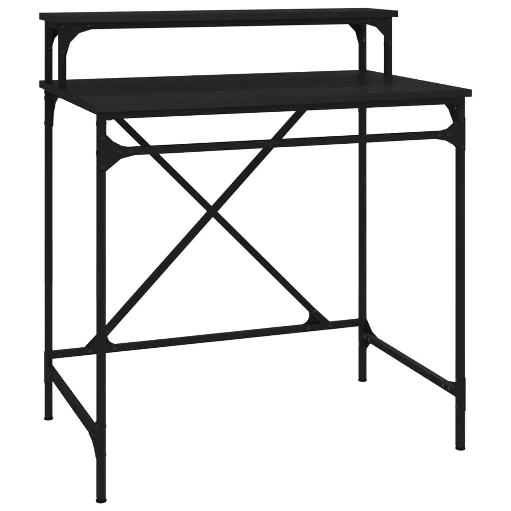 Scrivania tavolo postazione di lavoro scrivania per computer mobile da studio 80 x 50 x 90 cm legno ingegnerizzato e ferro nero 02_0023923