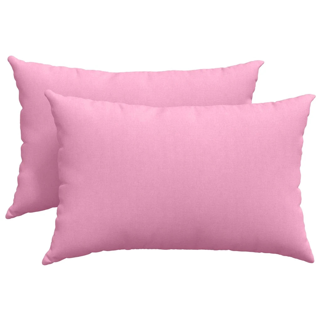 Cuscini da Divano 2 pz | Cuscini per sedie Rosa 60 x 40 cm Tessuto