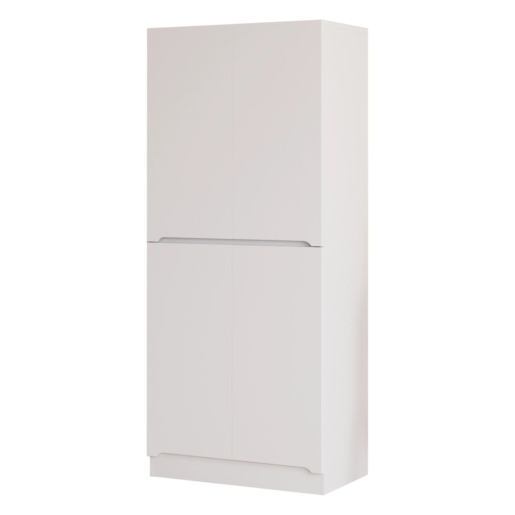 Armadio con doppia anta e vano inferiore per camera da letto in legno e metallo bianco 70 × 40 × 170 cm