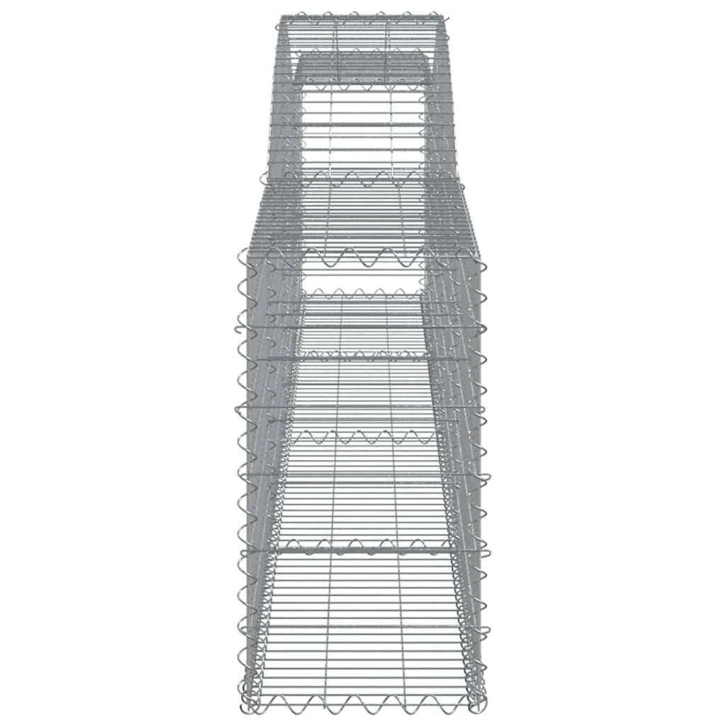 Set di 4 gabbioni ad arco per recinzione gabbia o muro di contenimento 400 x 30 x 60/80 cm ferro zincato argento 02_0041486