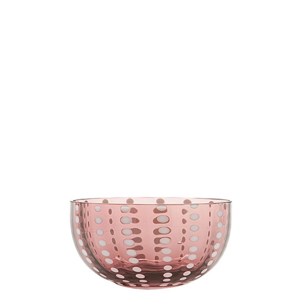 Zafferano Set 6 Ciotole Perle Bowl in vetro colorato Ametista artigianale: eleganza e design raffinato per una tavola moderna e sofisticata