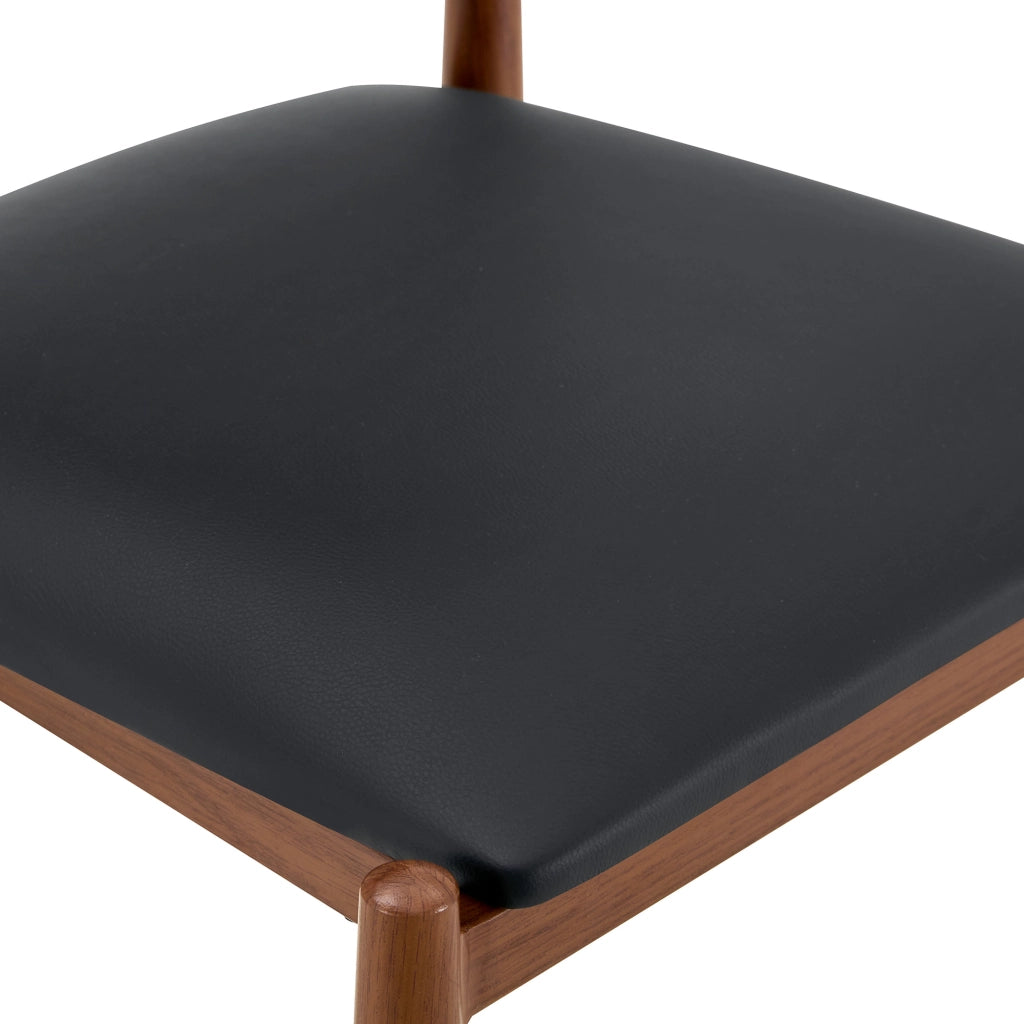 SEDIA da pranzo Set da 2 pezzi 80 cm PU nero con struttura in metallo