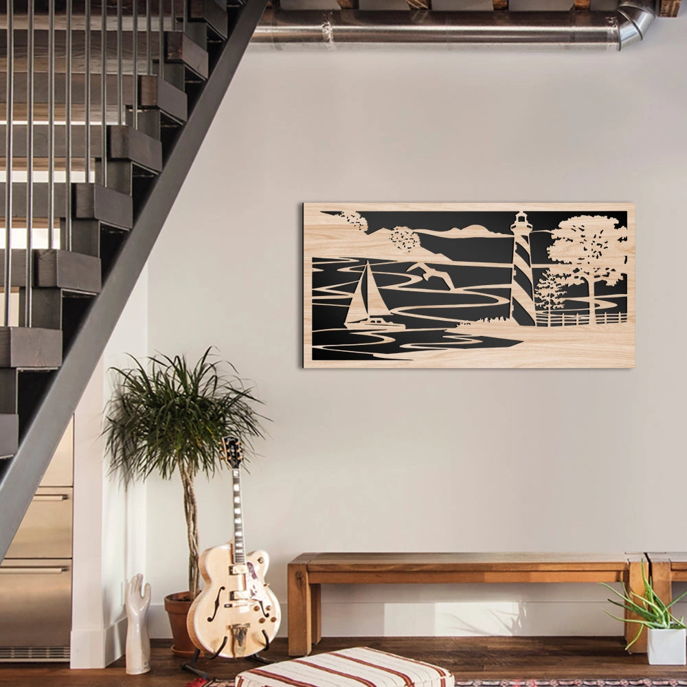 FARO - Quadro arredo LASERCUT composito Legno e PVC Misura: 70x140 cm