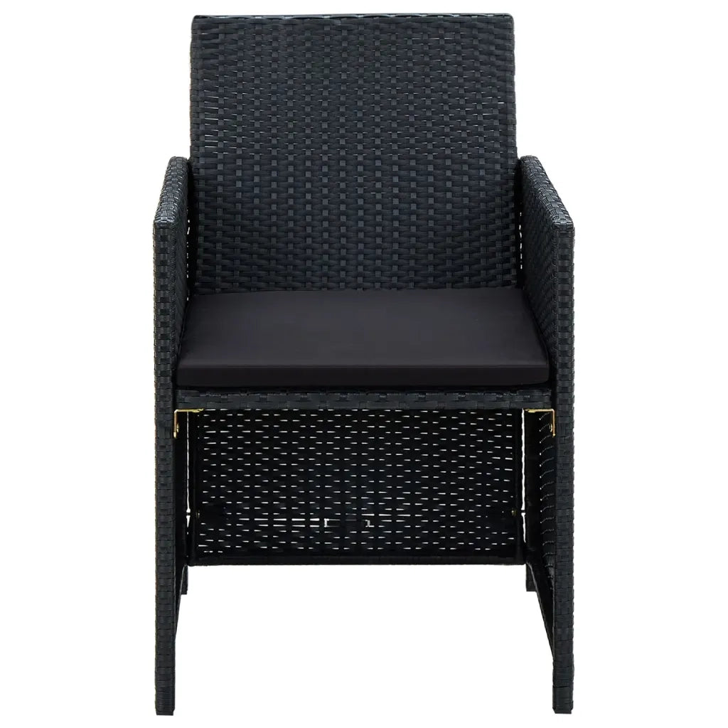 Set Divani da Giardino 4 pz con Cuscini in Polyrattan Nero cod mxl 34568