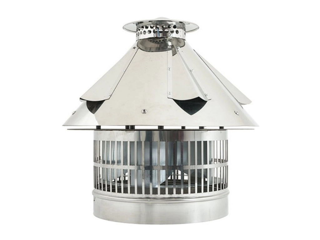 ALLINOX Aspiratore Di Fumo INOX Per Camino o Stufa D.350 mm Tirafumo Canna Fumaria