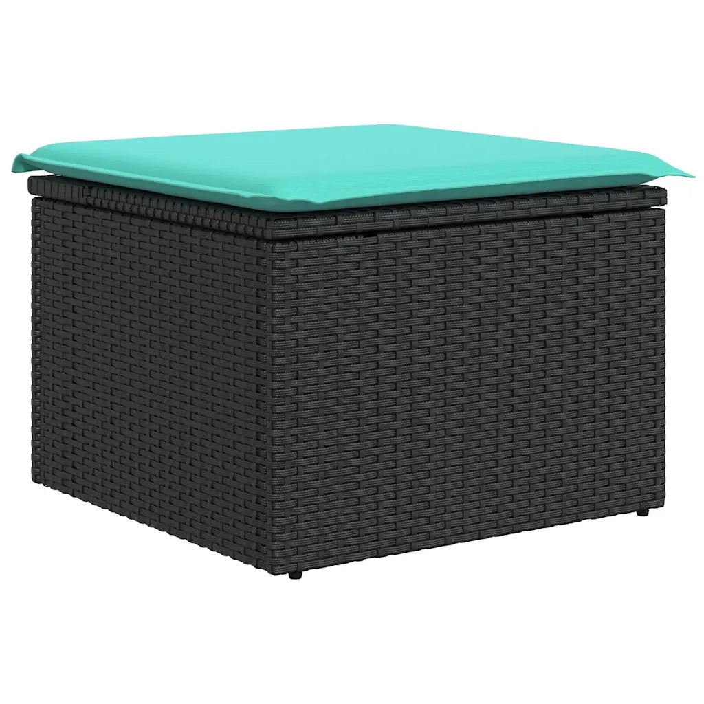 Set Divani da Giardino 9 pz con Cuscini Nero in Polyrattan