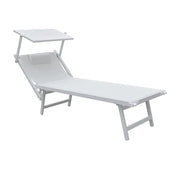 Tempo Style - Lettino Prendisole Bianco con Parasole e telaio bianco