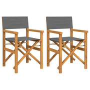 Sedie da Regista Pieghevoli 2 pz | Sedie da Esterno Grigio Legno Massello di Teak