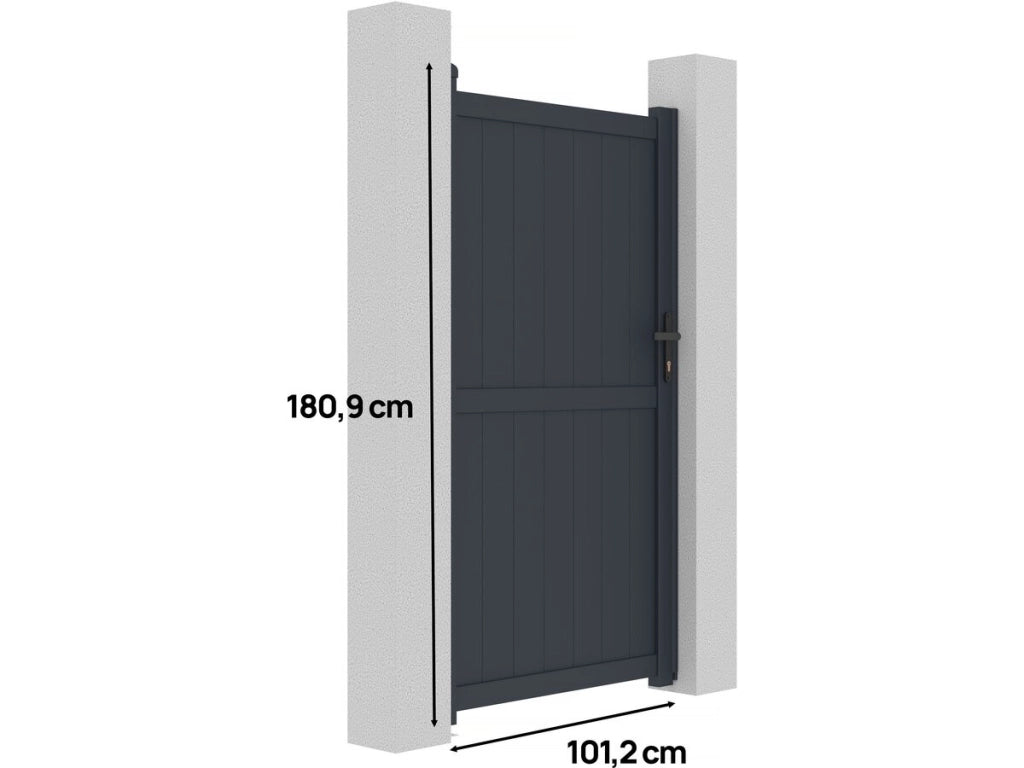 Cancello in alluminio "Maurice" - 101,2 x 180,9 cm - Grigio