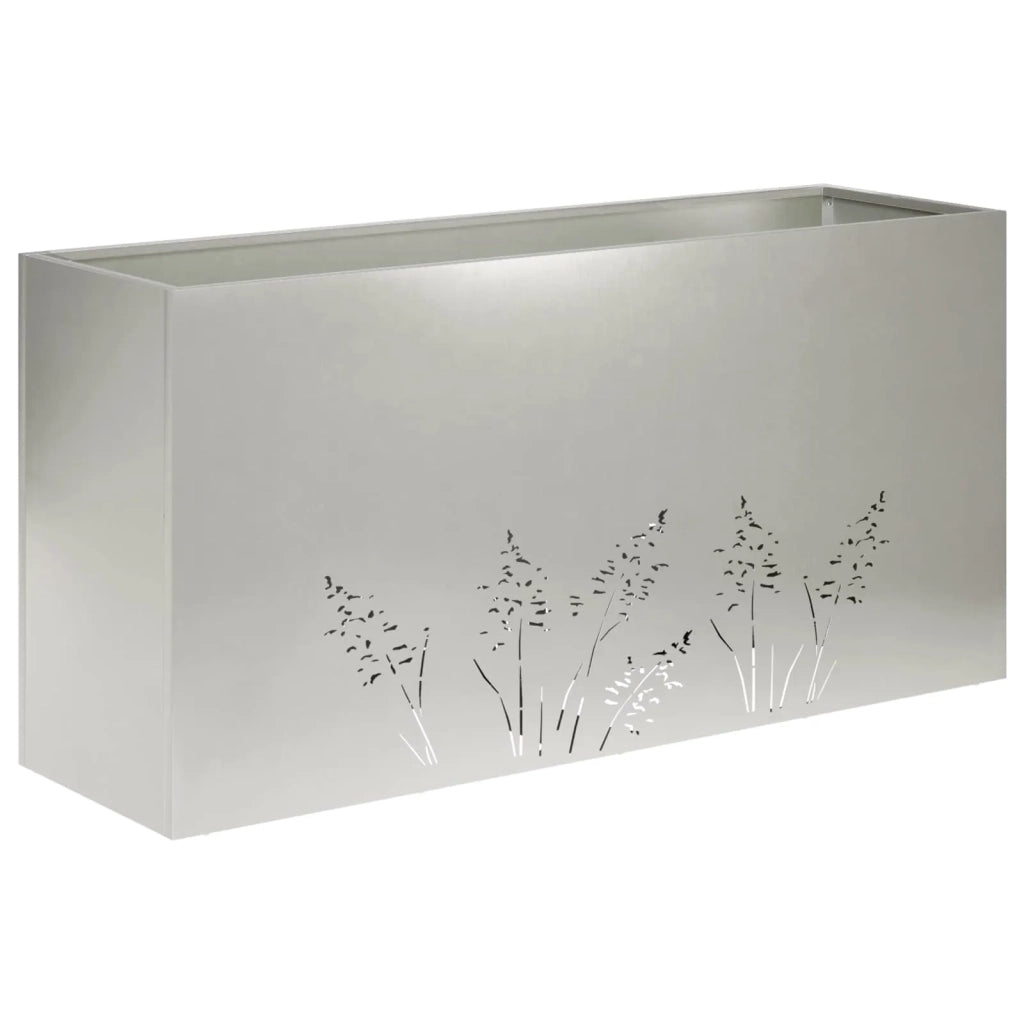 Vaso da giardino Argento 100 x 20 x 49 cm Acciaio Inox 8005856