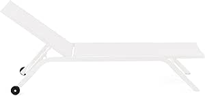 Lettino da Giardino Regolabile con 6 Inclinazioni Cora in Acciaio e Textilene Bianco