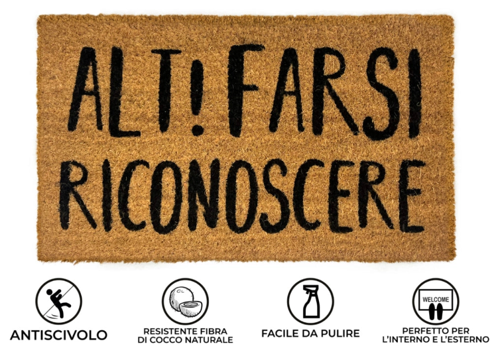 Zerbino Entrata Ingresso Casa Antiscivolo Cocco Allegro Alt! Farsi Riconoscere