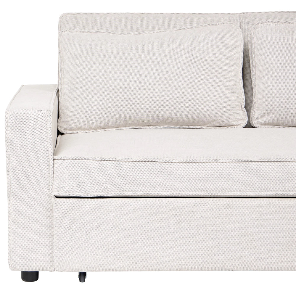 Divano letto in tessuto bianco sporco funzione letto pieghevole Divano minimalista