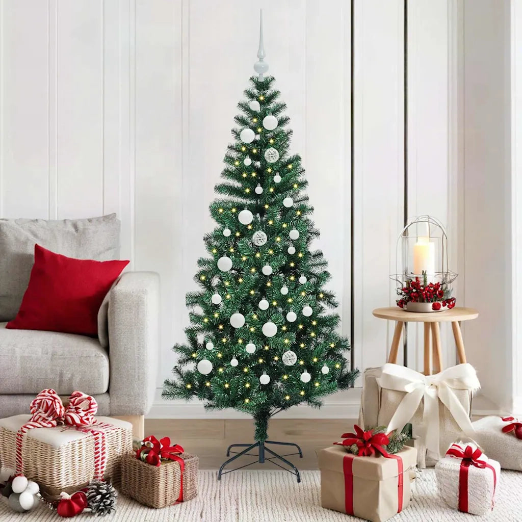 Albero di Natale | Decorazioni natalizie artificiale con luci integrate Verde 150 cm