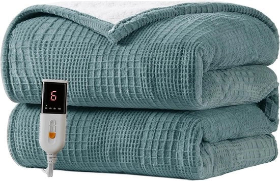 Deken elettrico per letto – Deken elettrico per due persone – Doppia coperta elettrica – Doppia coperta riscaldante – Doppia coperta elettrica per letto matrimoniale – Riscaldamento rapido – Lavabile – Inverno – Comfort per la camera da letto