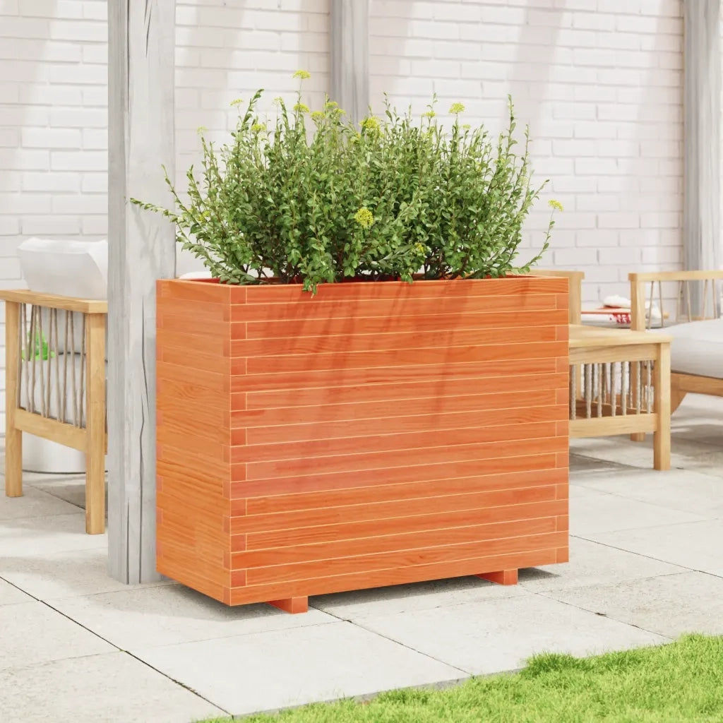 Fioriera Giardino Marrone Cera 90x40x72 cm Legno Massello Pino 3282636
