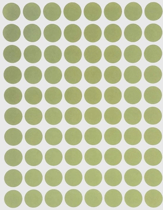Set di Sticker 1200 pezzi - Stickers rotondi 13mm - Punti autoadesivi 1.2 cm - Verde oliva - Per attività di riciclo e decorazione