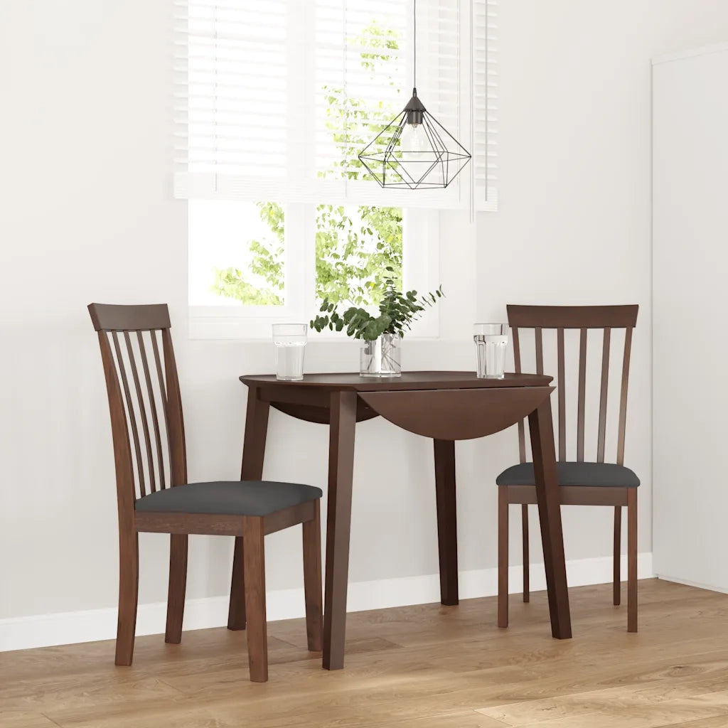 Sedie da Pranzo con Cuscini 2pz Marrone Legno Massello di Hevea 4102388