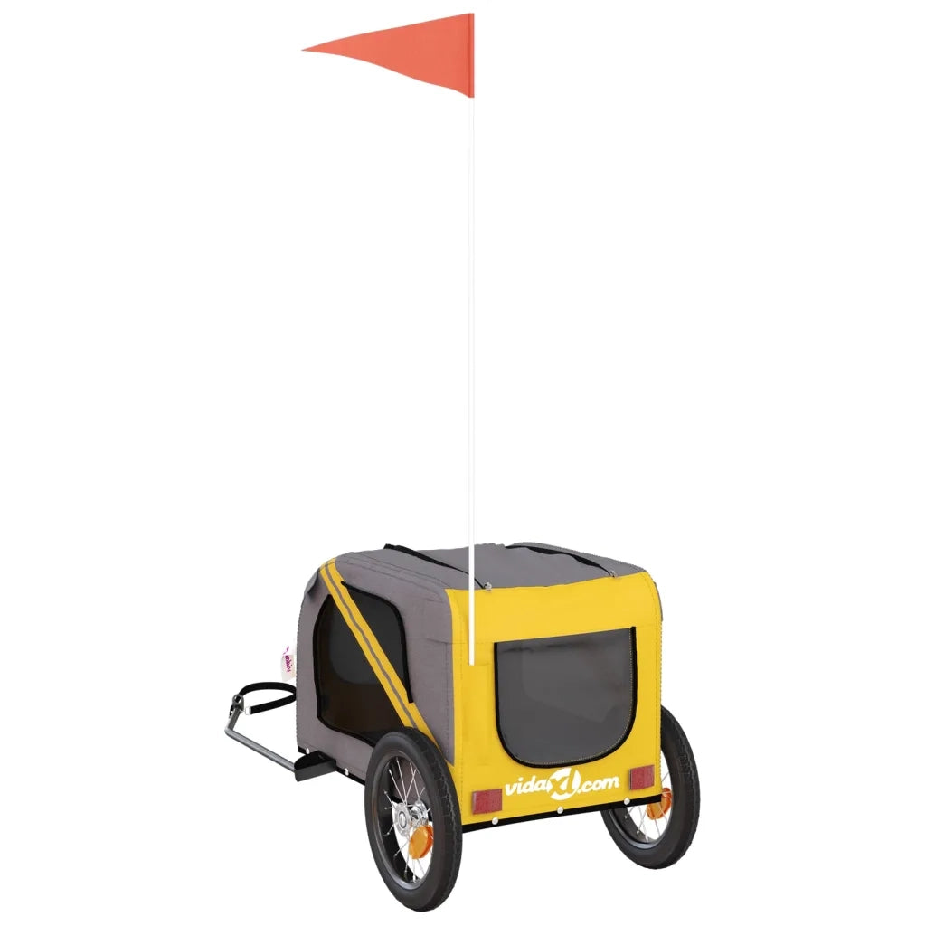 Rimorchio da Bici per Animali Giallo e Grigio Oxford e Ferro CFW2837864