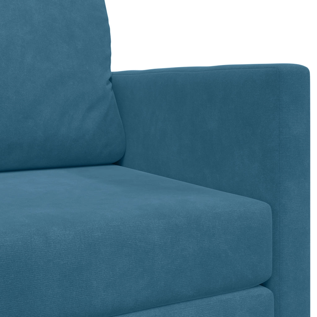 Divano da Pavimento Letto 2-in-1 Blu 124x204x61 cm Velluto