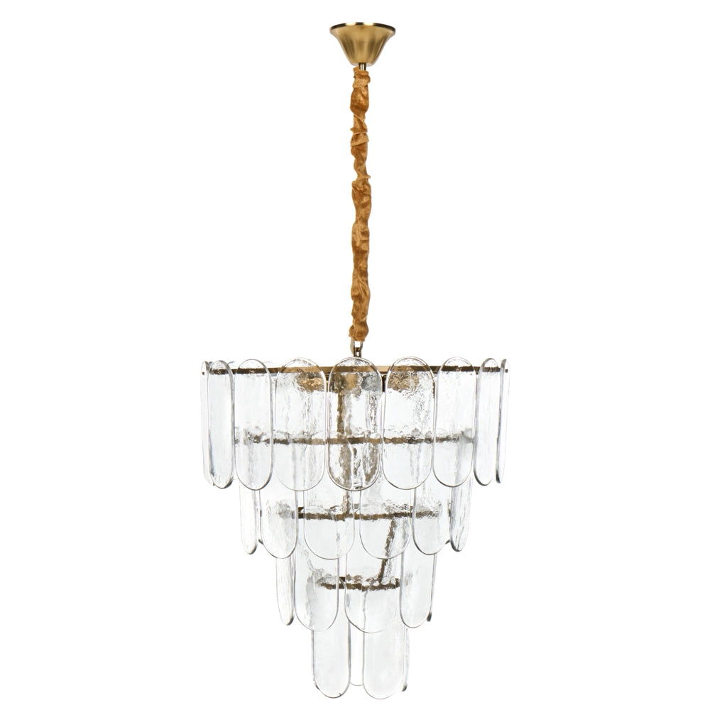 Lampadario in ottone, metallo e vetro ⌀ 48 cm Lampada a sospensione stile glamour
