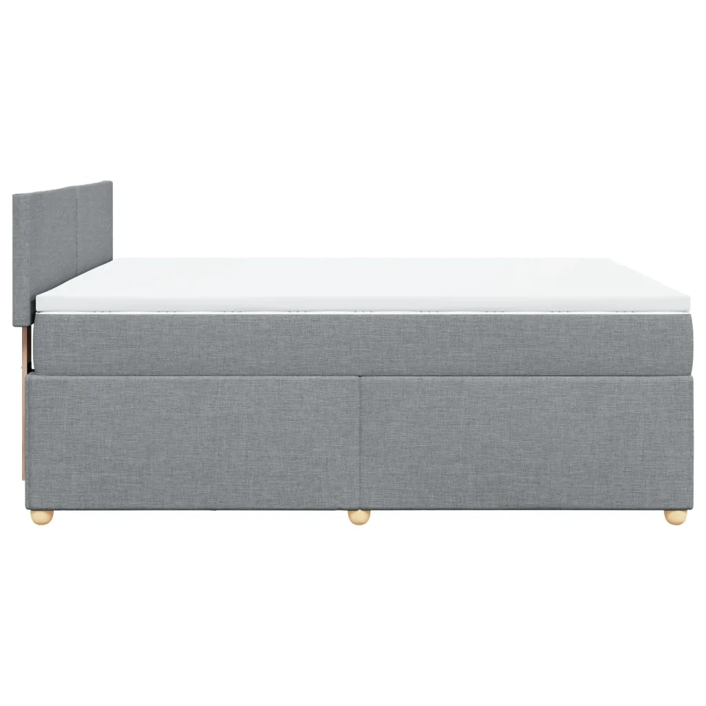 Giroletto a Molle con Materasso Grigio Chiaro 140x200cm Tessuto