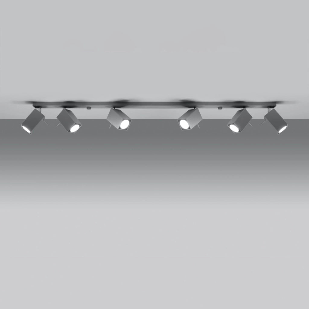 Plafoniera Pure Lume BRAVEA barra 6xGU10 grigio cromo
