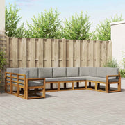 Set di divani da esterno 10 pcs Grigio Naturale e Chiaro