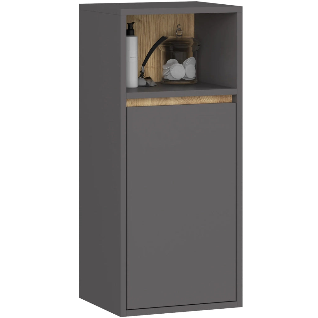Mobile bagno sospeso VAMI Grigio Grafite, Rovere Artisan 35 cm 1 anta 35x30x80 cm