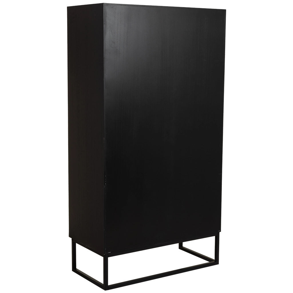 Armadio in legno di recupero nero a 2 ante 80x40x150h cm