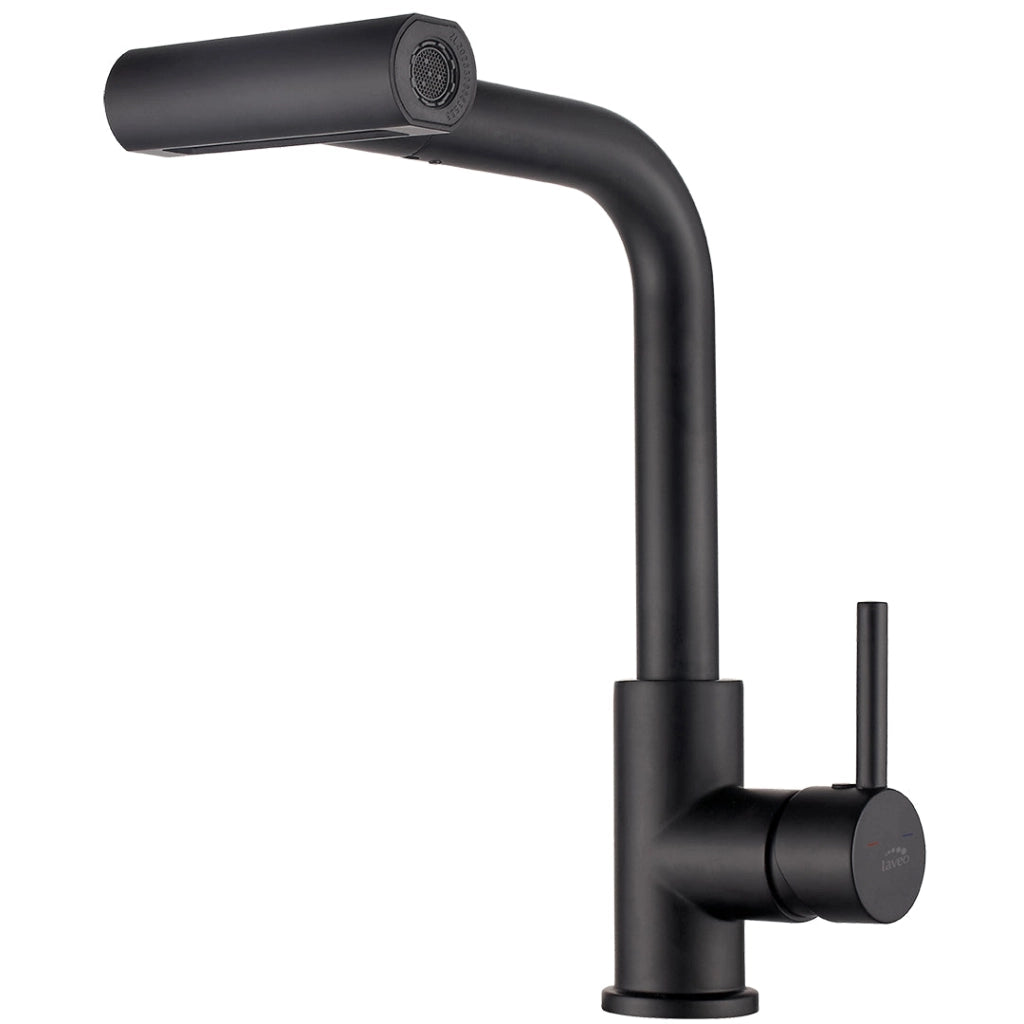 Rubinetto cucina 5 in 1 nero opaco con bocca estraibile multifunzione – 4 flussi, aeratore Z-flow e design moderno