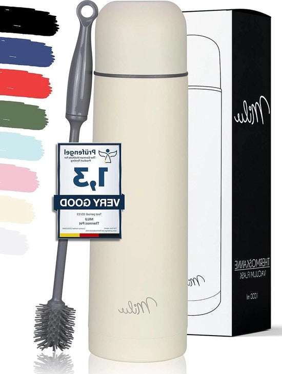 Fiala isolata in acciaio inossidabile - 1L 750ml 500ml - isolamento a doppia parete 100% lekvrij - crema di burro 500 ml
